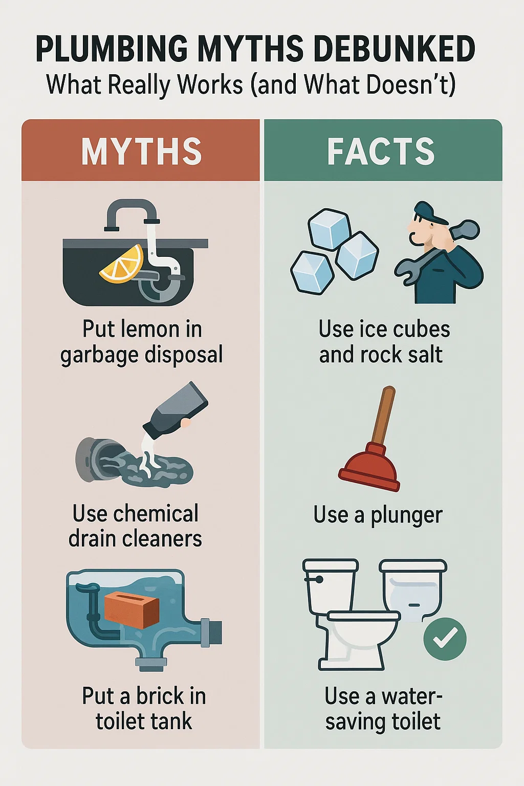 Read more about the article Plumbing Myths Debunked: What Really Works (and What Doesn’t)